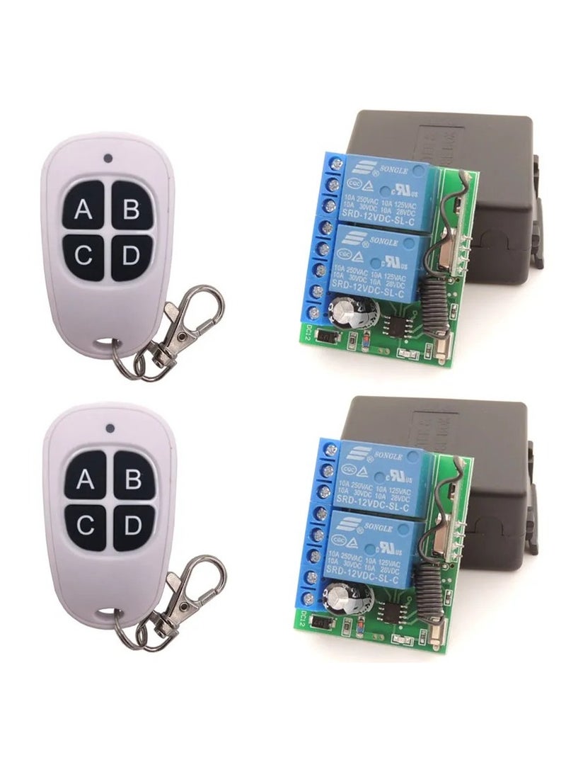 مفتاح إضاءة المنزل الذكي مع جهاز التحكم عن بعد DC12V 10A 2 عصابات لوحة مرحل استقبال لاسلكية ومفتاح Fobs لباب المرآب الكهربائي - Image 1