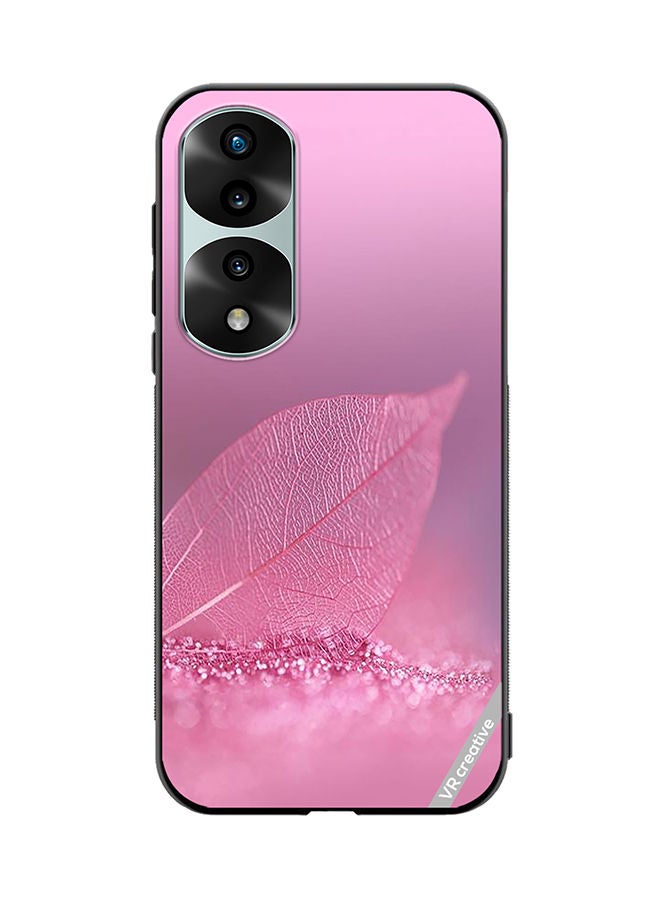 VR CREATIVE Protective Case Cover For Honor 70 Pro Pink Leaf Design Multicolour - Image 1