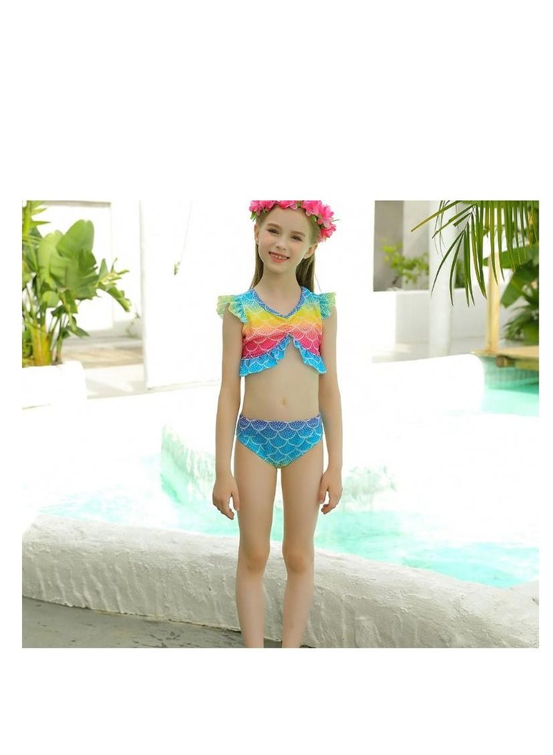 XiuWoo 3-Piece Mermaid Bathing Swimsuit Set  110CM - Image 5