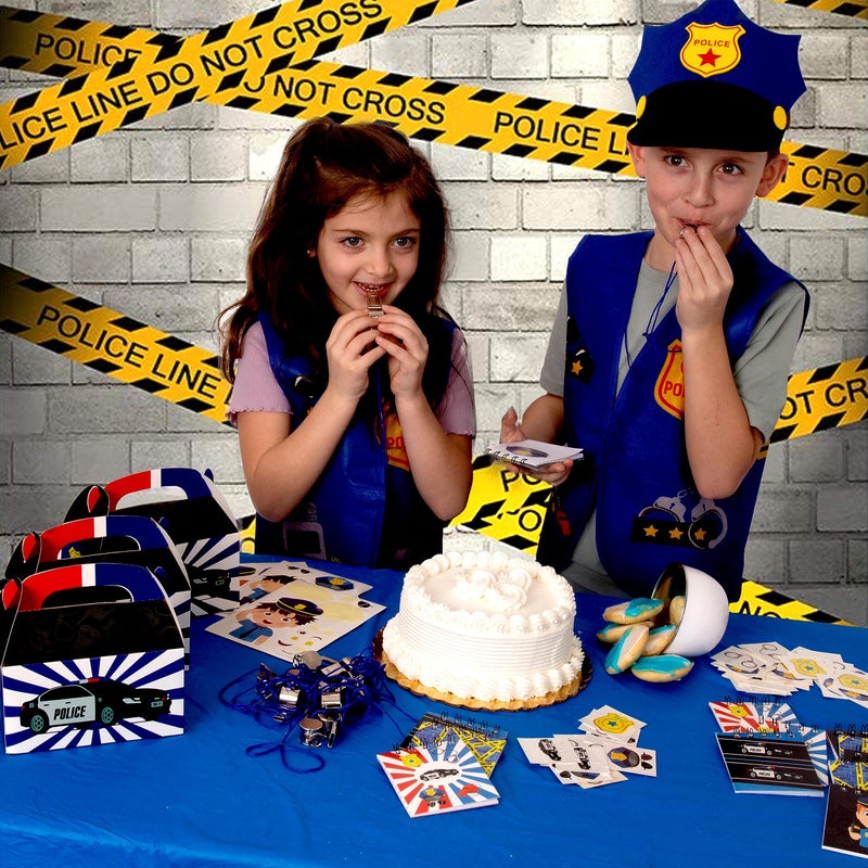 Tigerdoe Police Birthday Party Decorations - Police Party Favors Set for 12 Children - Police Officer Kids Party Favors - Notepads, Whistles, Make-a-Face Stickers, tattoos - Image 2