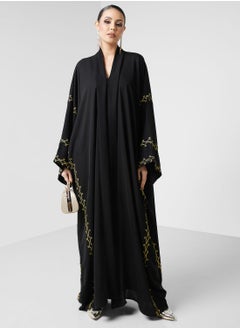 Embroidered Flared Sleeve Abaya