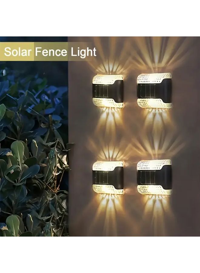 4Pcs Solar Outdoor Wall Lights White LED IP44 Waterproof For Garden Courtyard - Image 2
