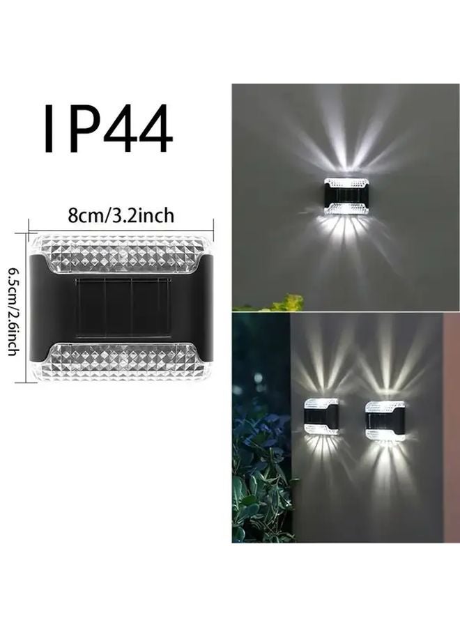 4Pcs Solar Outdoor Wall Lights White LED IP44 Waterproof For Garden Courtyard - Image 4