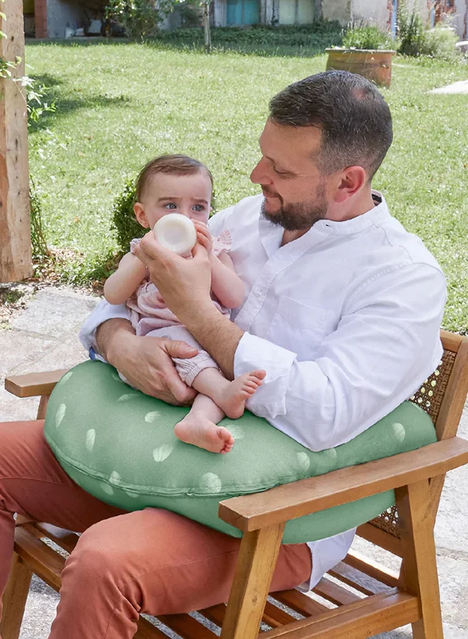 بيبي موف وسادة حمل ودعم رضاعة عضوية B.Love 2 في 1، معتمدة، خضراء
