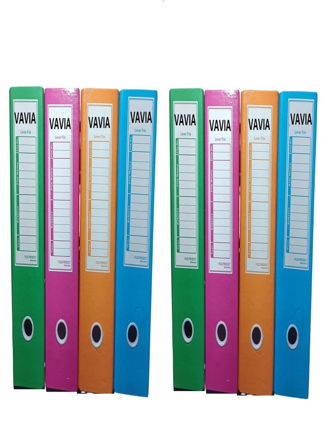 VAVIA Office Lever Arch Clip Binder Box File Folder Index Cover for A4 Documents, Pack of 4 (Multicolour - 8) - Image 1
