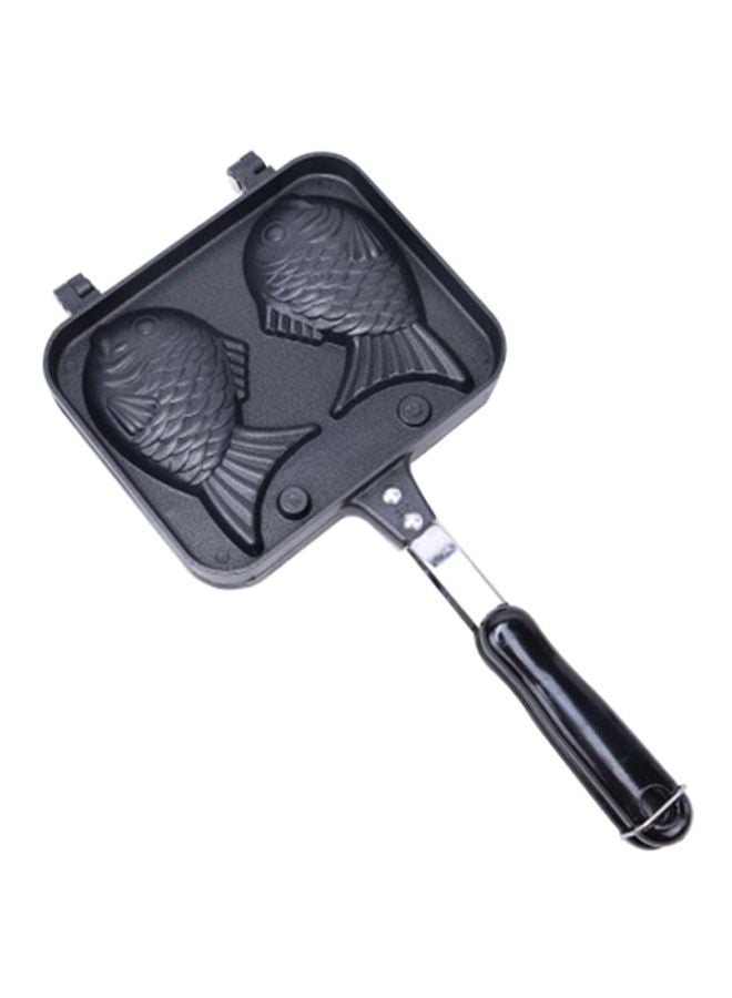 Double Fish Shape Waffle Maker Mould Black 37x18x3.3cm - Image 1