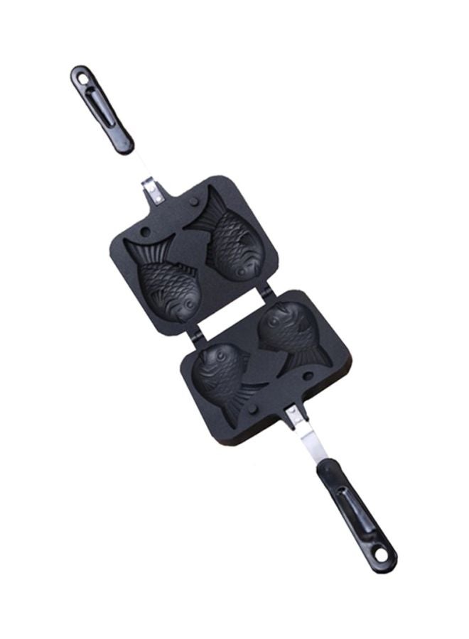 Double Fish Shape Waffle Maker Mould Black 37x18x3.3cm - Image 3
