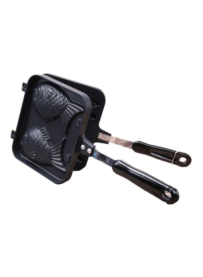 Double Fish Shape Waffle Maker Mould Black 37x18x3.3cm - Image 2