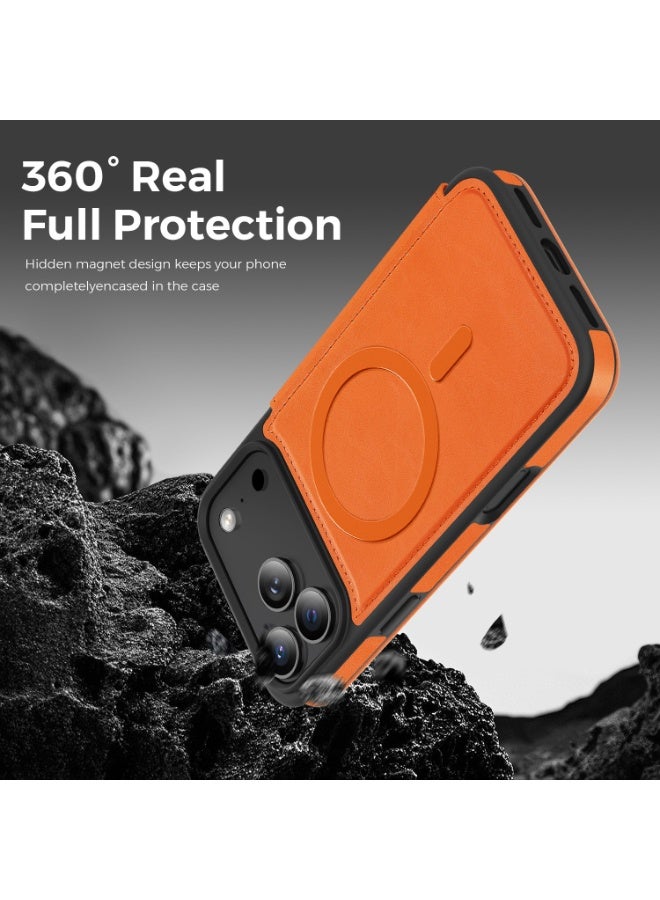 Magnetic Flip Leather Wallet Case for iPhone 17 Pro Max / 17 Pro with RFID Blocking Card Slot, Full Coverage Shockproof Cover - Image 3