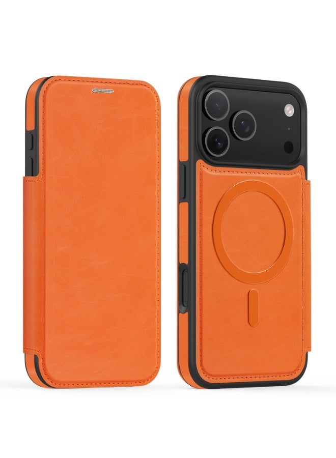 Magnetic Flip Leather Wallet Case for iPhone 17 Pro Max / 17 Pro with RFID Blocking Card Slot, Full Coverage Shockproof Cover - Image 4