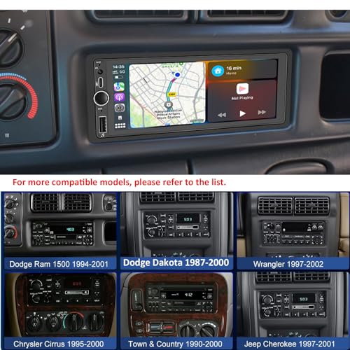 Zeminba Car Stereo Radio with GPS Navi Carplay Android Auto for 1994-2001 Dodge Ram 1500 2500 3500 Avenger Durango/Caravan Dakota 1984-2000/Jeep Cherokee Wrangler 1997-2002/Chrysler Cirrus 1995-2000 - Image 3