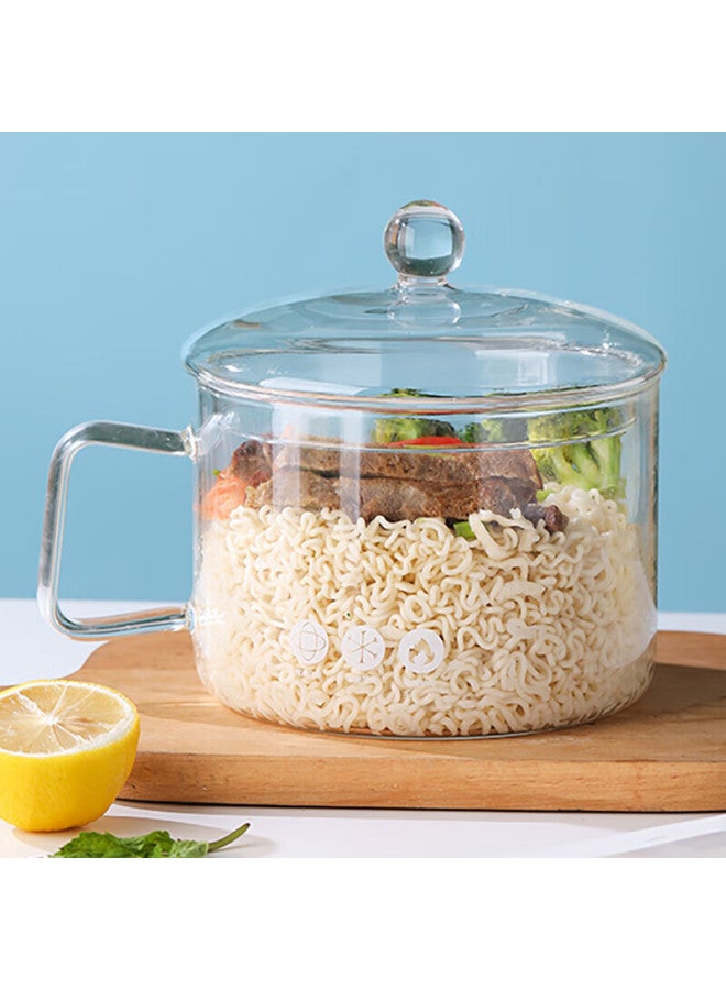 Weimingnuo High Borosilicate Glass Household Bowl 1500ml High Temperature Resistant Noodle Pot Soup Pot Glass Pot Single Handle Glass Bowl - Image 1