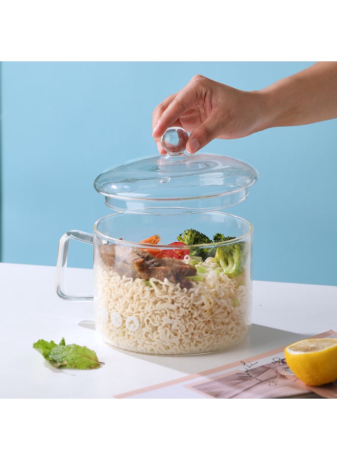 Weimingnuo High Borosilicate Glass Household Bowl 1500ml High Temperature Resistant Noodle Pot Soup Pot Glass Pot Single Handle Glass Bowl - Image 3