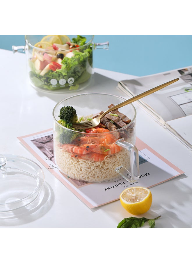 Weimingnuo High Borosilicate Glass Household Bowl 1500ml High Temperature Resistant Noodle Pot Soup Pot Glass Pot Single Handle Glass Bowl - Image 4