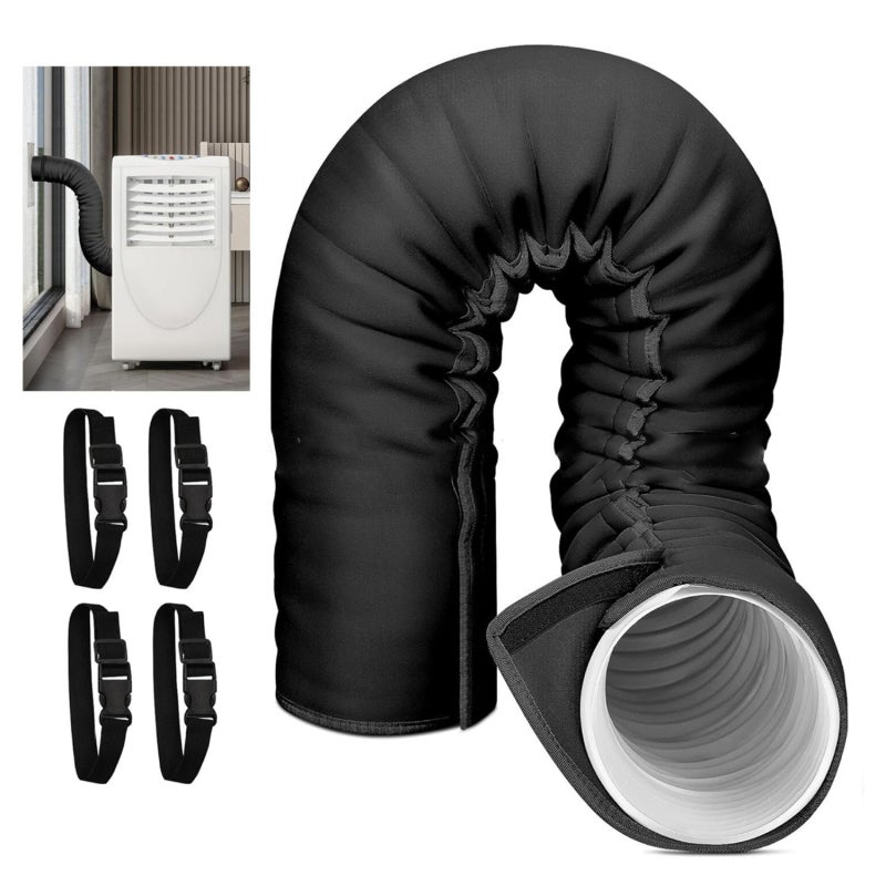 Dustproof Ac Hose Cover 150x53cm For 5 To 5.9 Inch Hoses - Reliable Dustproof Protection Heat Insulating Ac Hose Sleeve - Effective Heat Insulation Portable Ac Exhaust Hose Cover For Home Bedroom - Image 1