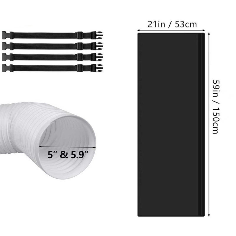 Dustproof Ac Hose Cover 150x53cm For 5 To 5.9 Inch Hoses - Reliable Dustproof Protection Heat Insulating Ac Hose Sleeve - Effective Heat Insulation Portable Ac Exhaust Hose Cover For Home Bedroom - Image 5