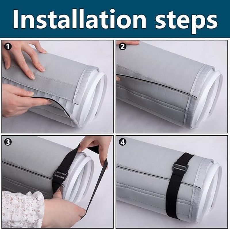 Dustproof Ac Hose Cover 150x53cm For 5 To 5.9 Inch Hoses - Reliable Dustproof Protection Heat Insulating Ac Hose Sleeve - Effective Heat Insulation Portable Ac Exhaust Hose Cover For Home Bedroom - Image 3
