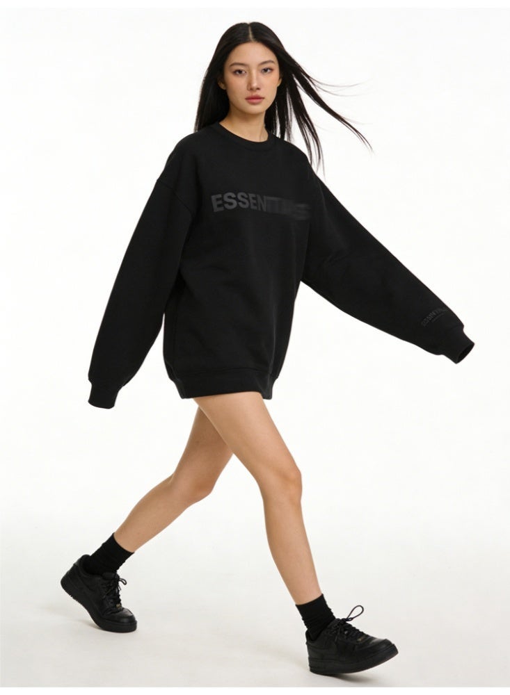 إيسنشالز ESSENTIALS السترة المستديرة الرجال والنساء الأزواج ترفيهية جديدة 100 مجموعات قميص الرأس - Image 3