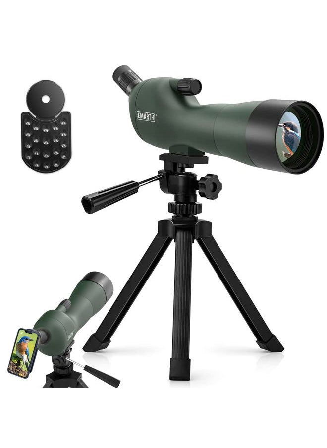 Emarth 20-60x60AE 45 Degree Angled Spotting Scope with Tripod, Phone Adapter, Carry Bag, Scope for Target Shooting Bird Watching Hunting Wildlife  - Image 1