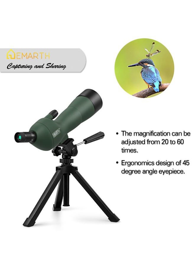 Emarth 20-60x60AE 45 Degree Angled Spotting Scope with Tripod, Phone Adapter, Carry Bag, Scope for Target Shooting Bird Watching Hunting Wildlife  - Image 5