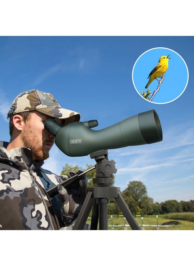 Emarth 20-60x60AE 45 Degree Angled Spotting Scope with Tripod, Phone Adapter, Carry Bag, Scope for Target Shooting Bird Watching Hunting Wildlife  - Image 3