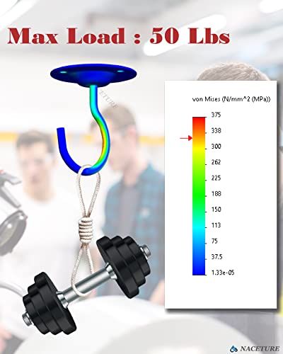 NACETURE Ceiling Hooks for Hanging Plants 3 Pack - Plant Hanger Indoor Hanging Hooks Metal Plant Bracket Iron Lanterns Hangers for Wind Chimes (White 3 Pack) - Image 4