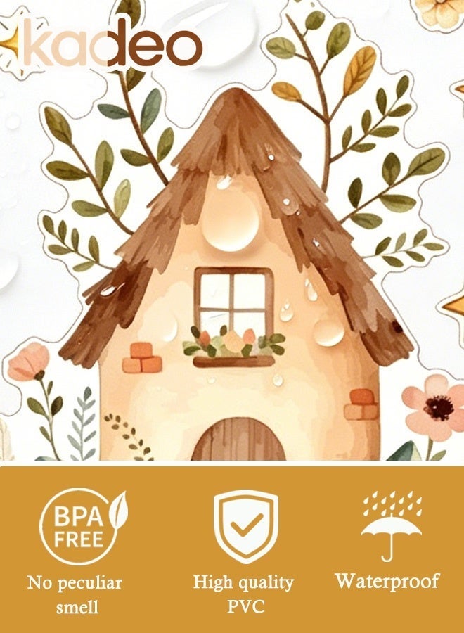 kadeo Cute Woodland Animal Wall Stickers for Kids Room, Nursery & Baby Bedroom Decor, Cartoon Fox, Bunny, Mushroom, Hot Air Balloon & Flower Wall Decals, Peel & Stick Removable Waterproof Wallpaper - Image 3