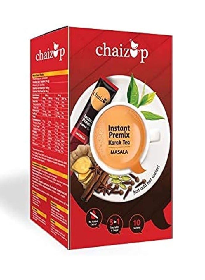 Chaizup Instant Premix Masala 3-in-1 Tea – 10 Sachets (200g Pack)