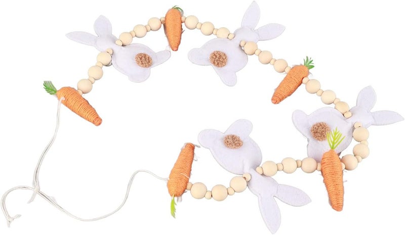 HEEPDD Easter Bunny Garland, Vibrant Colors, Creative Signs, for Home Party Decor, Spring Garland, Happy Easter Party Supplies (A) - Image 1