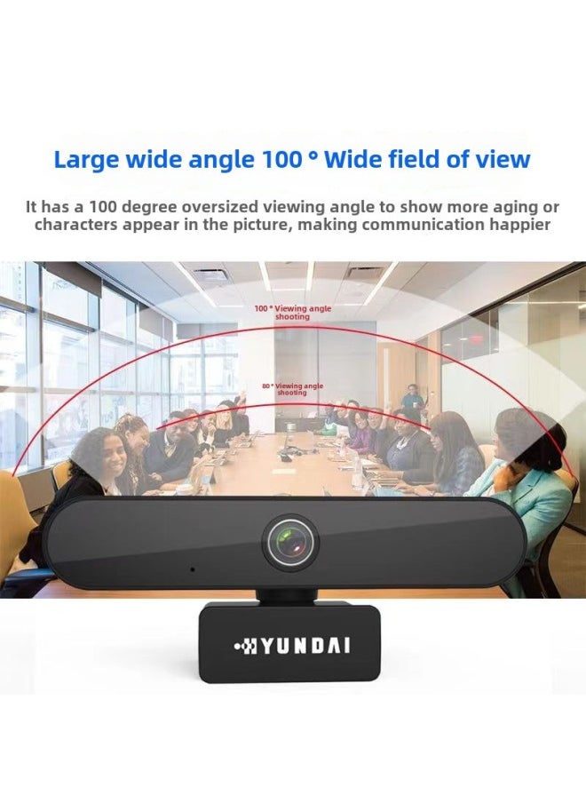Generic Genuine Goods 1080 P Hyundai HYS001 Desktop Computer Live Camera With Microphone USB Drive-free HD-Color:Hyundai 001  - Image 3