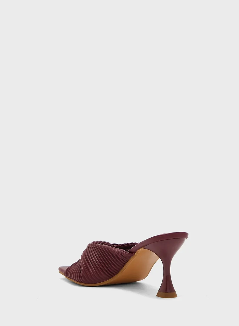ELLA Pleated Twist Front Mule Sandal