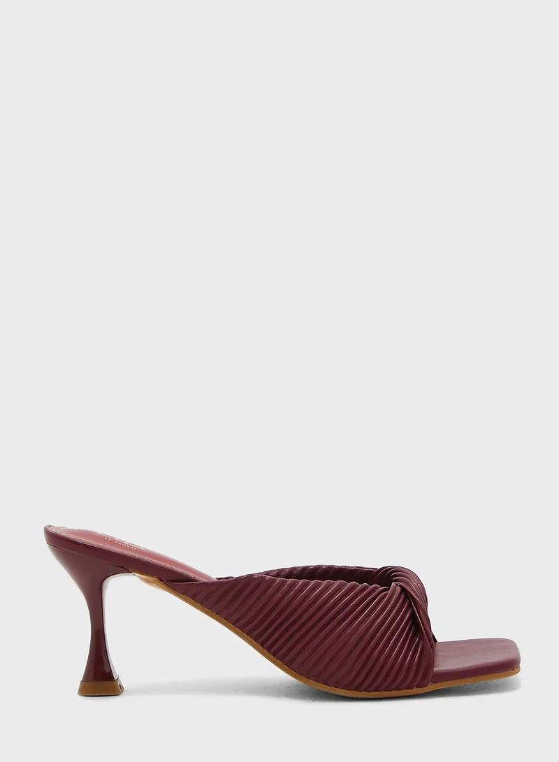 ELLA Pleated Twist Front Mule Sandal