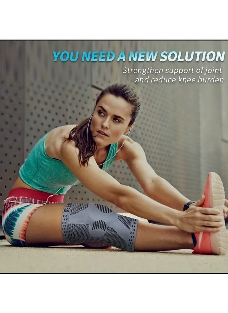 Gonice - 1pc Professional Knee Brace, Compression Knee Sleeve With Patella Gel Pad And Side Stabilizer, Knee Support Bandage Pain Relief Medical Knee Pad For Running, Exercise, Arthritis, Joint Recovery - Image 1