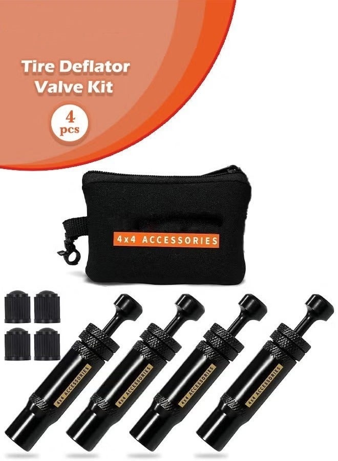 WALALLA Adjustable Auto-Stop Tire Deflator Valve Kit, 10-30 PSI, Screw-on Tire Air Down Tool for Off-road 4x4 Vehicles, Compatible with Jeep, Car, Motorcycle - Image 1