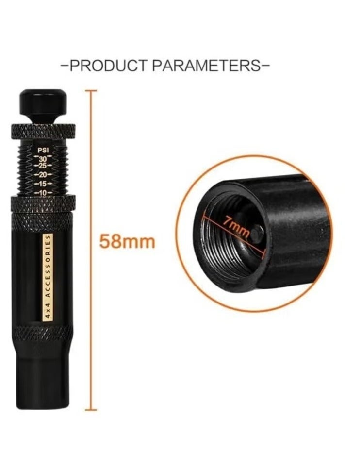 WALALLA Adjustable Auto-Stop Tire Deflator Valve Kit, 10-30 PSI, Screw-on Tire Air Down Tool for Off-road 4x4 Vehicles, Compatible with Jeep, Car, Motorcycle - Image 2