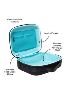 كوركسيكل حقيبة غداء معزولة من Corkcicle Lunchpod، مصنوعة من النيوبرين الأسود، 11 بوصة × 8.75 بوصة × 4 بوصة - صندوق غداء مقاوم للكسر يتسع لحاوية طعام سعة 16 أونصة - حقيبة تبريد مزودة بمقبض لسهولة الحمل، وجيب خارجي وداخلي  - Image 3