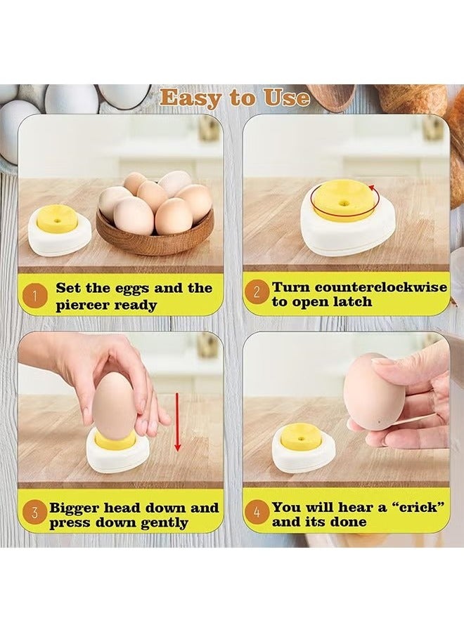 3 Pcs Egg Piercers for Raw Eggs, Egg Hole Egg Separator Tools for Kitchen Gadgets for Hard Boiled Eggs Simple Egg Punchers Piercer with Retractable and Sharp Pin (Yellow)  - Image 3
