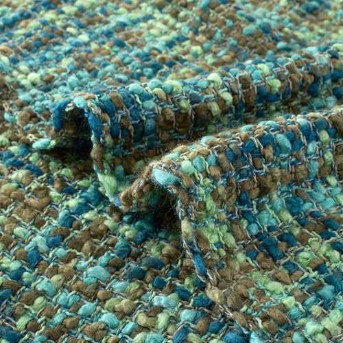 GINAMUSE Multi-Color Green Cable Knitted Throw Blanket for Couch,50"X60" Boho Style Textured Blankets for Home Decor,Super Soft Warm Cozy Chunky Knit Blanket with Decorative Tassels for Bed and Sofa - Image 3