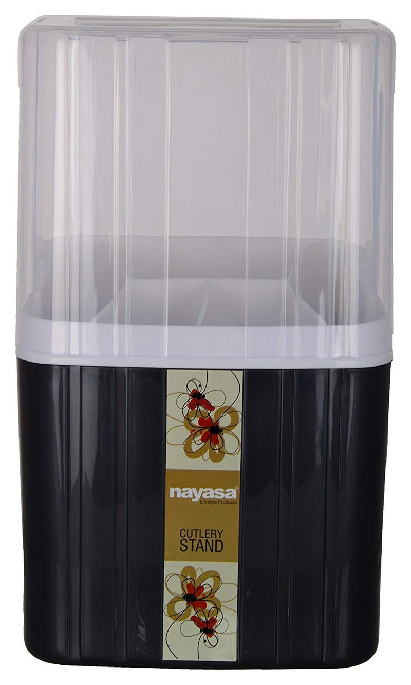 NAYASA Superplast Castle Plastic Cutlery Stand, Grey by Krishna Enterprises - Image 1