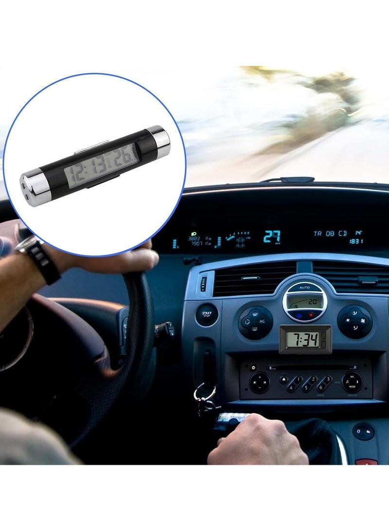 CMGTYYD. ساعة السيارة، ساعة سيارات عالية الدقة للسيارات - ساعة رقمية 2 في 1 لعرض درجة الحرارة والساعة الرقمية للسيارات مع إضاءة خلفية زرقاء لمخرج تهوية السيارة - Image 2