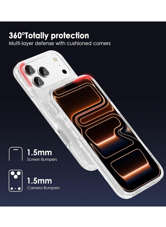 Phone Case Compatible with iPhone 17 Pro Max, Glitter Case Clear Sparkling Protective Bumper Cute Cover for Girls Women - Image 2