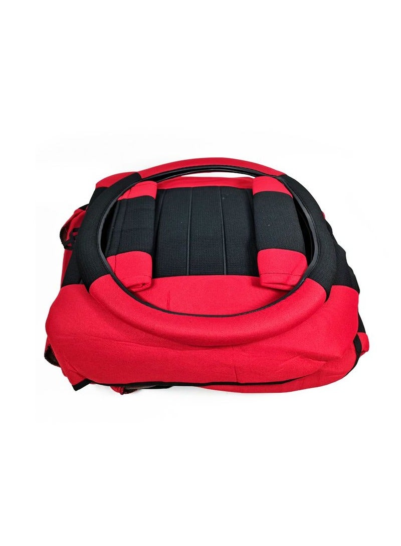 FAJ 13 Pieces Car Seat Cover Cushion Set with Steering Wheel Cover and Comprehensive Interior Protection - Image 2