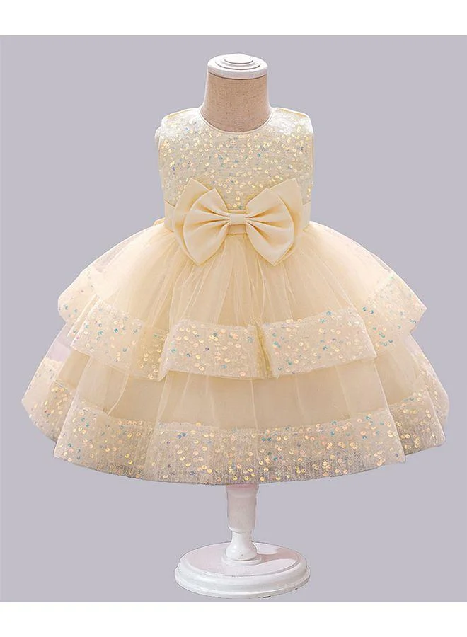 Mark & Mia Mark & Mia Sleeveless Dress with Bow Design - Yellow