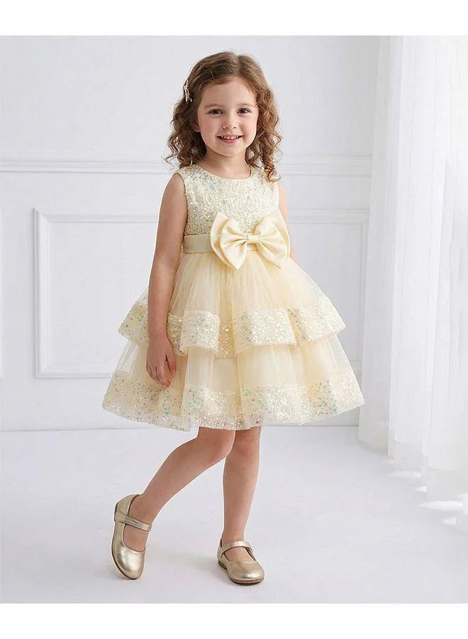 Mark & Mia Mark & Mia Sleeveless Dress with Bow Design - Yellow