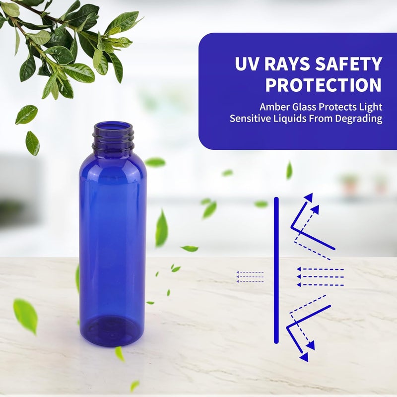 YEUIKERR 36 Pack Blue Small Spray Bottles 4 oz/120 ml Plastic Spray Bottles, Fine Mist Empty Small Travel Spray Bottle, Refillable Mini Sprayer Empty Bottle Bulk with 10 Funnels and 10 Labels - Image 4