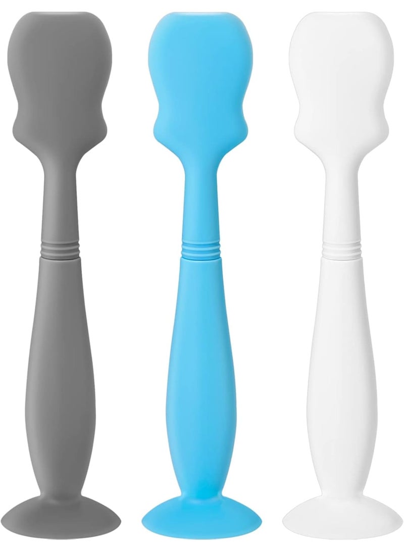 SOLARAE Diaper Cream Applicator for Rashes, Soft Flexible Silicone Bum Brush, Baby Essentials, Gift Idea for Shower and New Mom (Blue, Gray, White) - Image 1