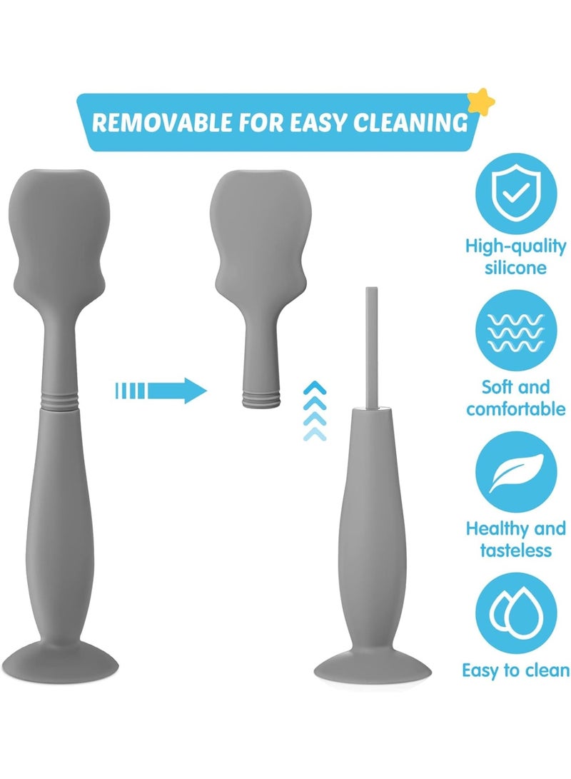 SOLARAE Diaper Cream Applicator for Rashes, Soft Flexible Silicone Bum Brush, Baby Essentials, Gift Idea for Shower and New Mom (Blue, Gray, White) - Image 3