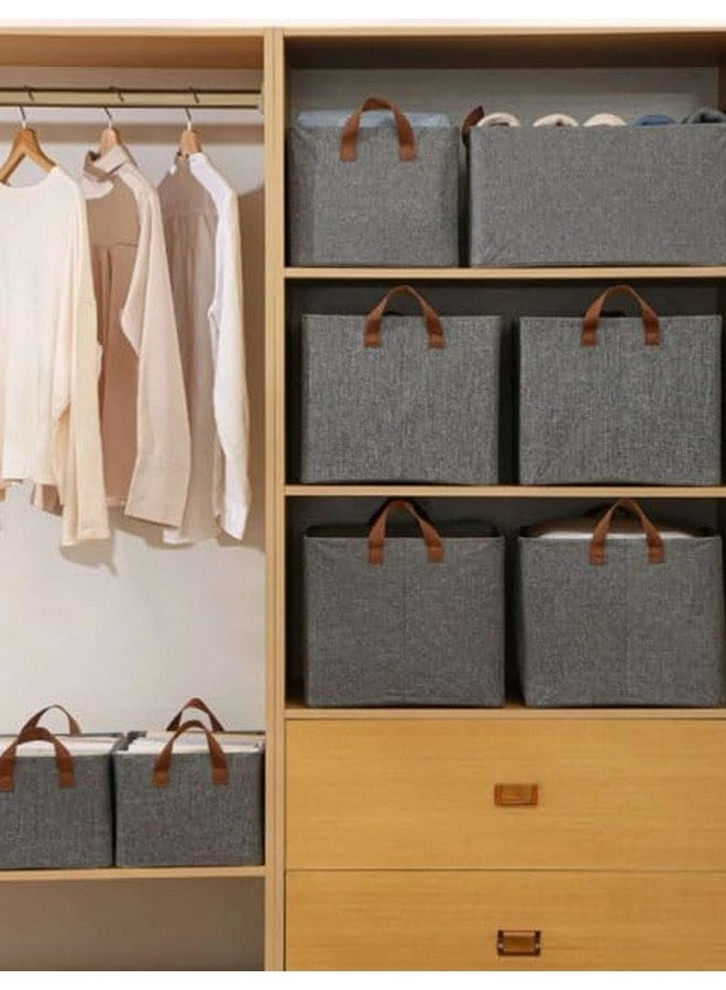 Rylan منظم خزانة ريلان للملابس مع إطار معدني وسلال تخزين مستطيلة لتخزين الأقمشة مع مقابض سلة للتخزين للملابس والسراويل والجينز والكنزات - عبوة من 2 - Image 4