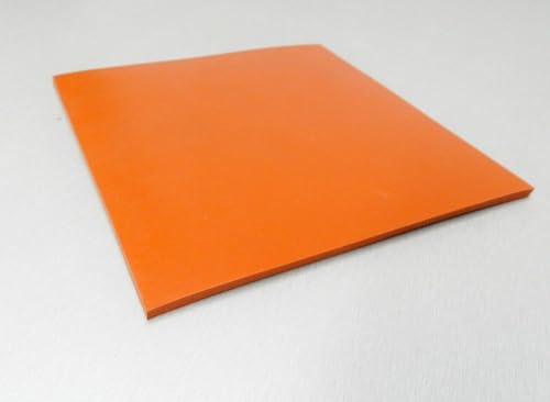JTS Silicone Rubber Sheet High Temp, Heat Resistant, Heavy Duty, Smooth Finish, 7 X 7 Inch, 1/4 Inch Thickness for DIY Gaskets, Seals, Flooring, Orange Commercial Grade Made in USA - Image 1