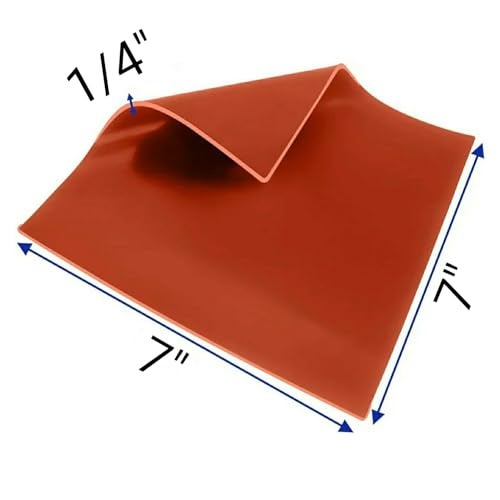 JTS Silicone Rubber Sheet High Temp, Heat Resistant, Heavy Duty, Smooth Finish, 7 X 7 Inch, 1/4 Inch Thickness for DIY Gaskets, Seals, Flooring, Orange Commercial Grade Made in USA - Image 2